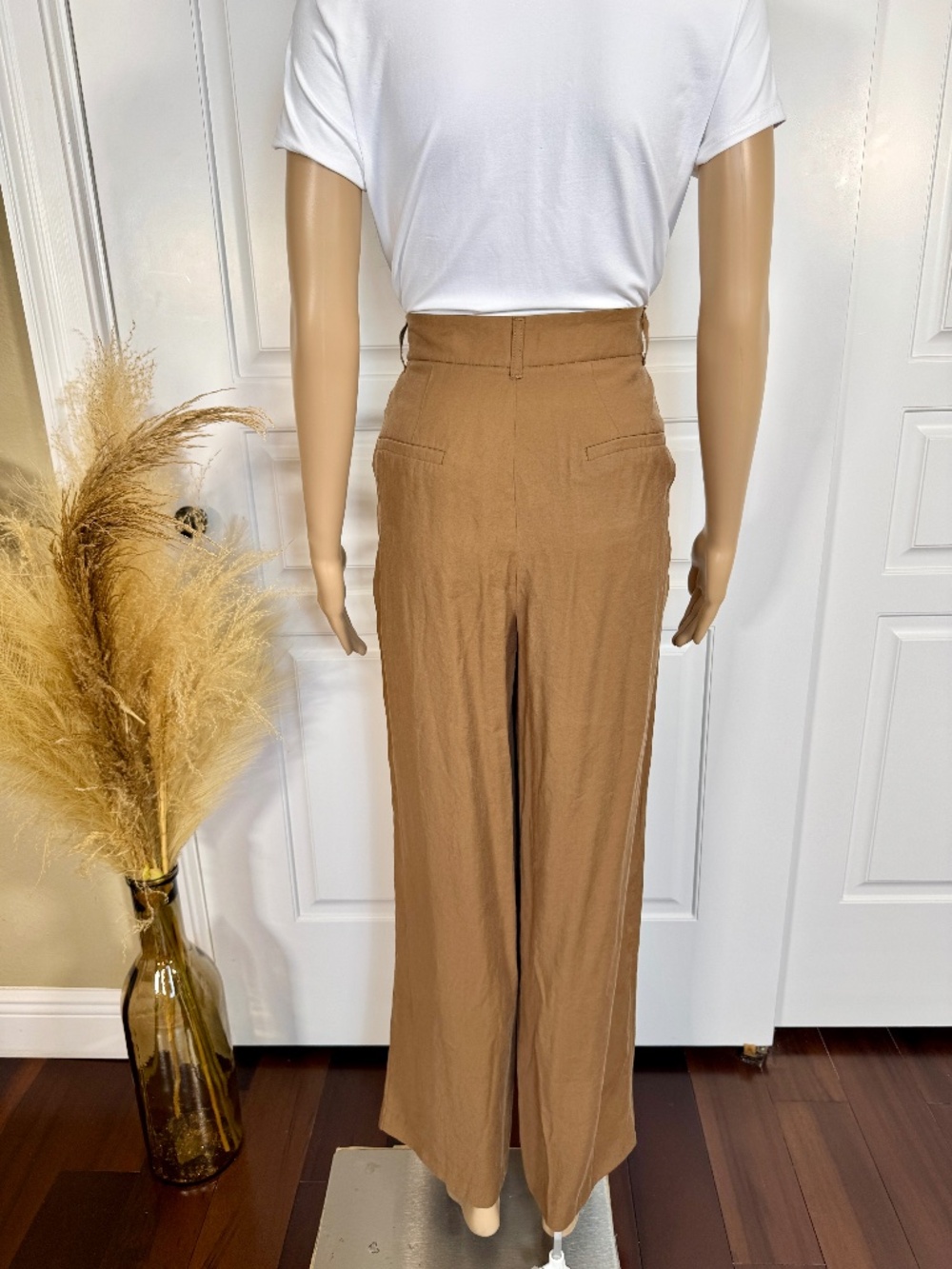 ZARA BROWN WIDE LEG PANTS SIZE MEDIUM - Picture 8 of 13
